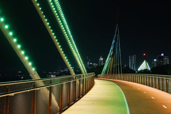 2 Close up of cables at night